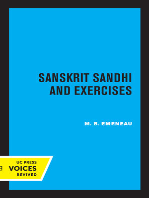 cover image of Sanskrit Sandhi and Exercises, Revised Edition